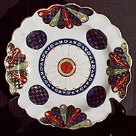 Worcester porcelain Old Japan Fan pattern dish